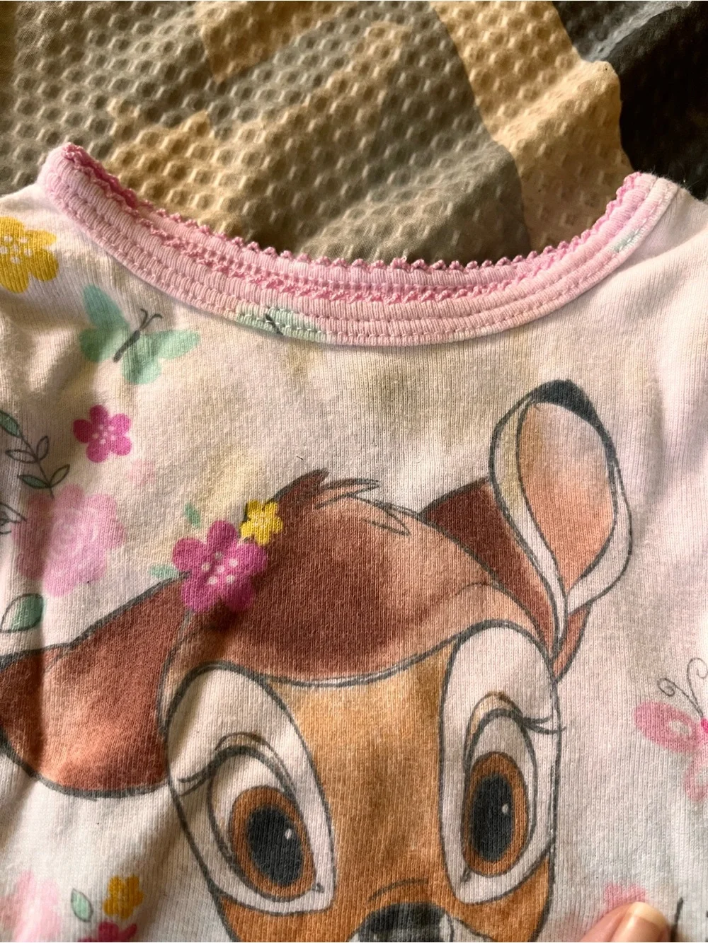 Disney Pink Bambi Floral Long-Sleeve Pajama Top